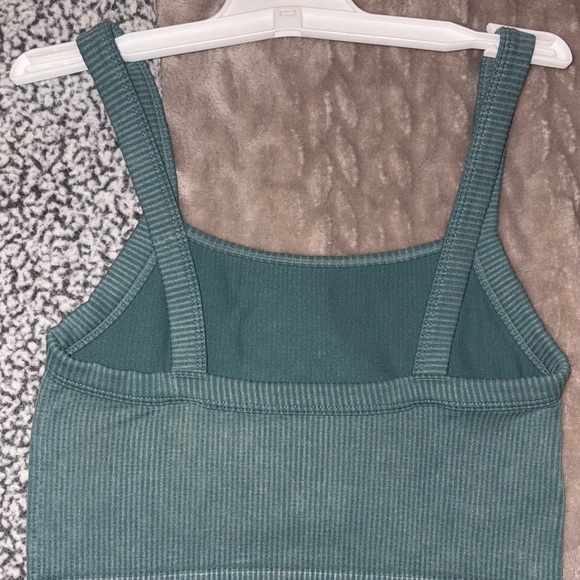 Colsie Ribbed Crop Top - Teal - Picture 3 of 4